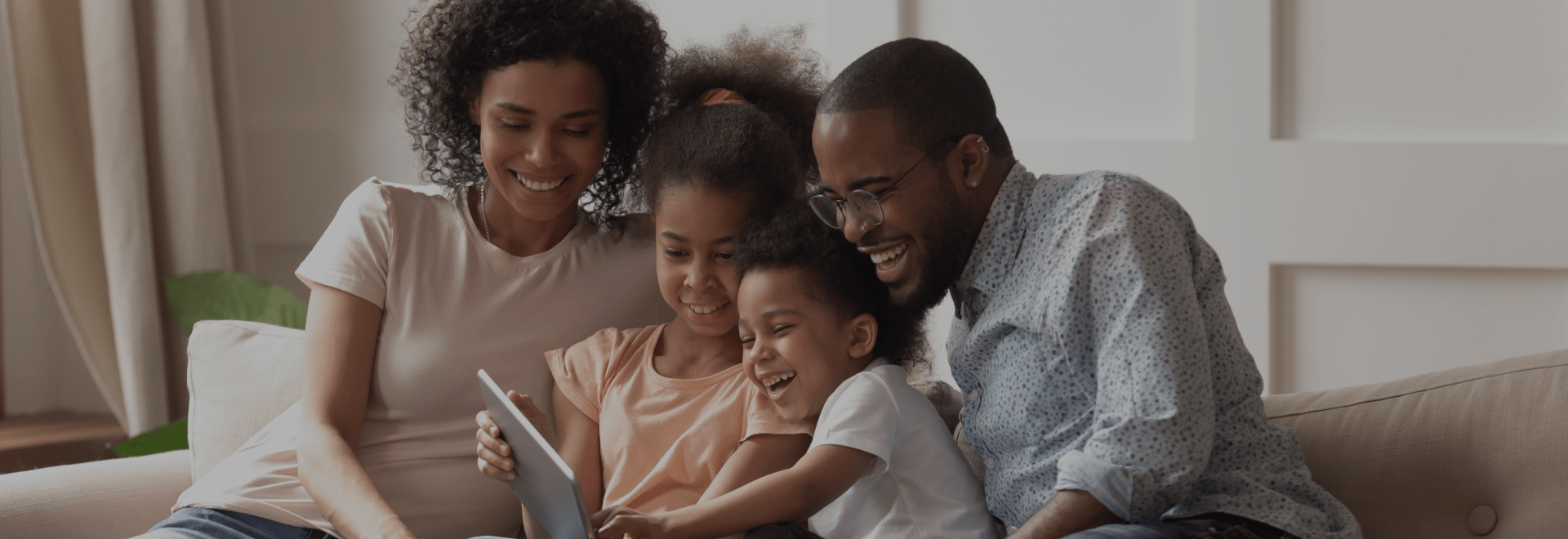 Family using tablet