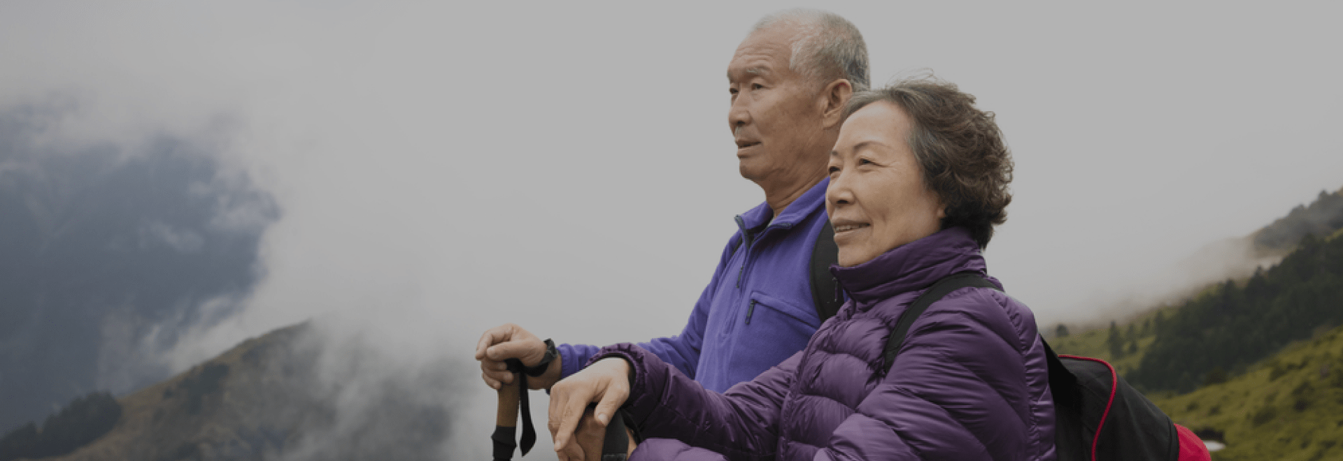 Elderly Couple Hiking