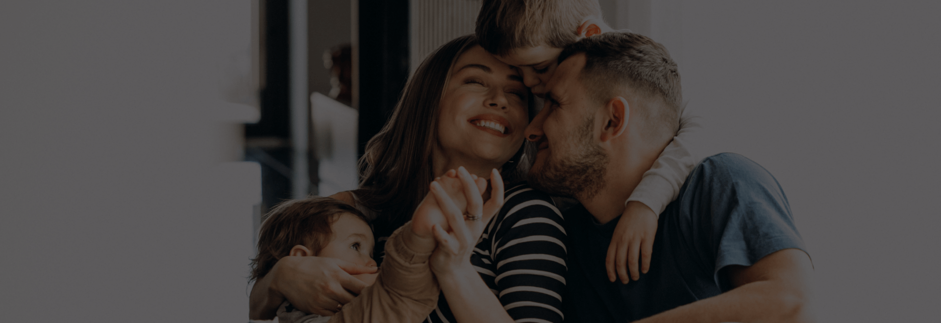 Family laughing together